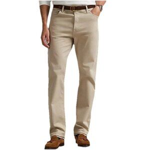 Polo Ralph Lauren Varick Slim Straight Chino Pants 30 x 30 Stone Khaki Stretch